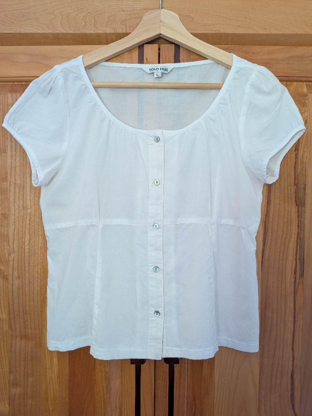 White Button Front Blouse